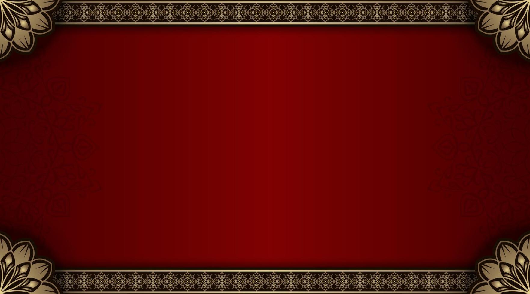 red luxury background, with gold mandala ornament vector