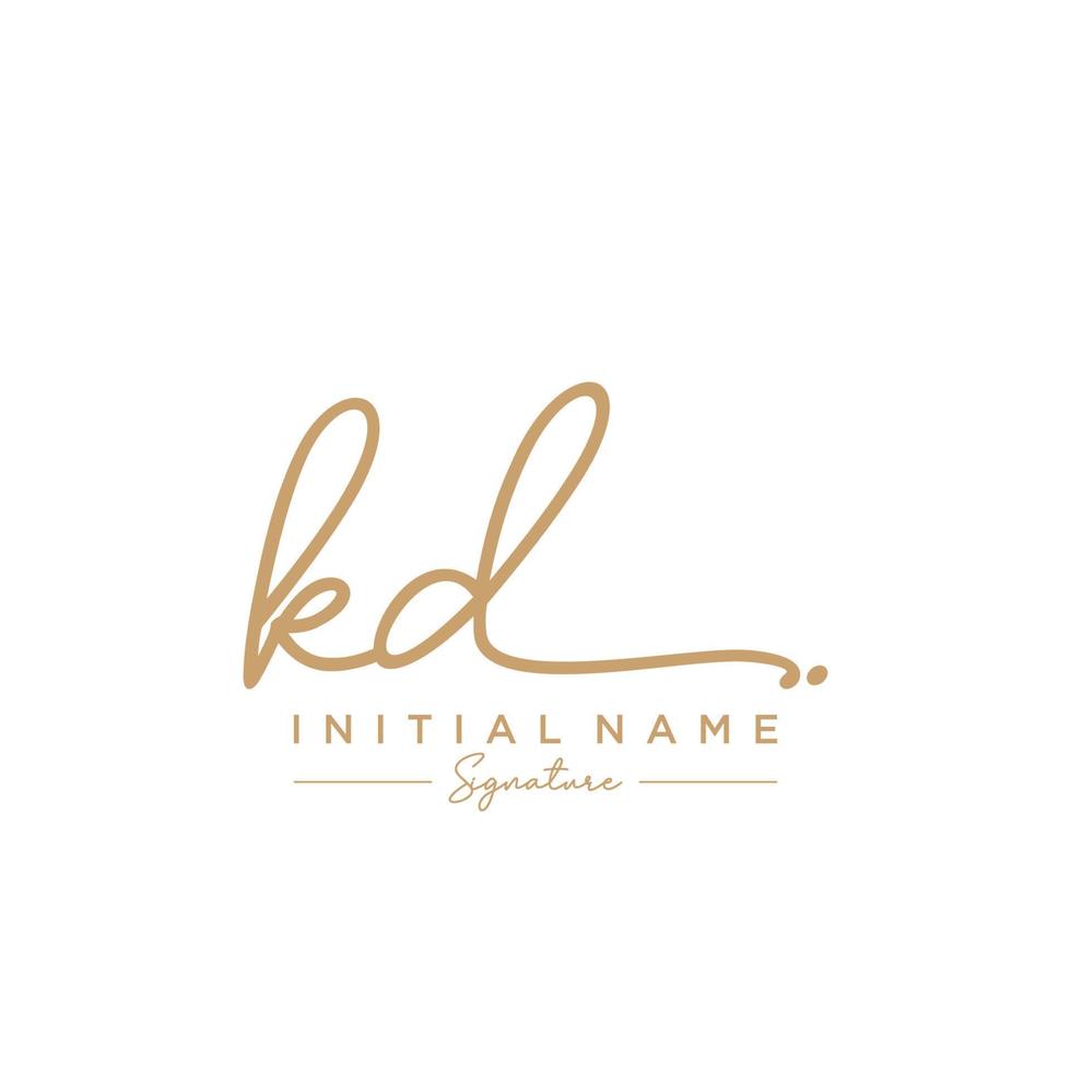 Letter KD Signature Logo Template Vector