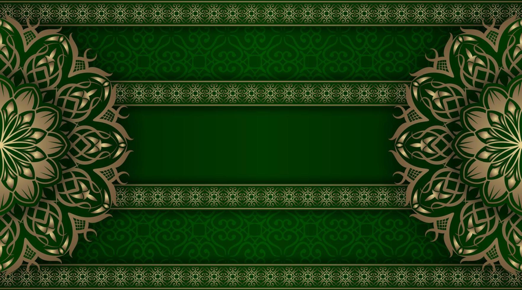 green and gold, luxury mandala background vector