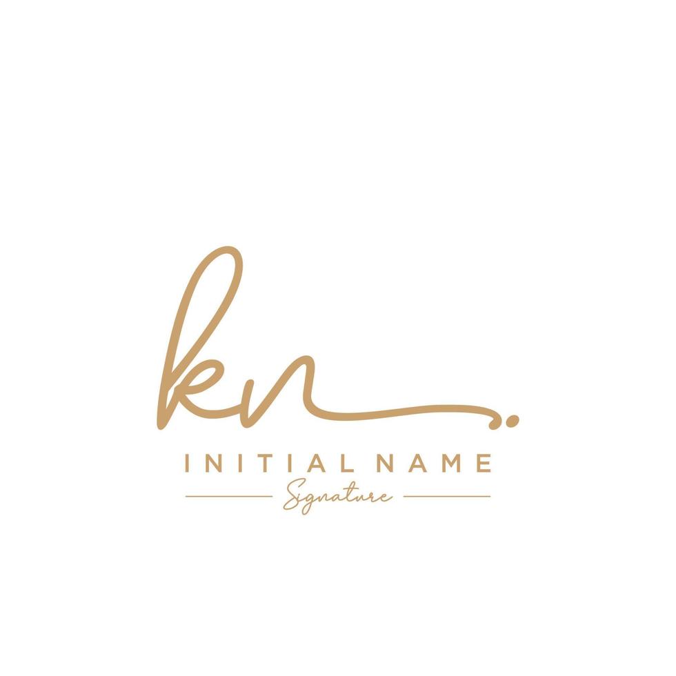 Letter KN Signature Logo Template Vector
