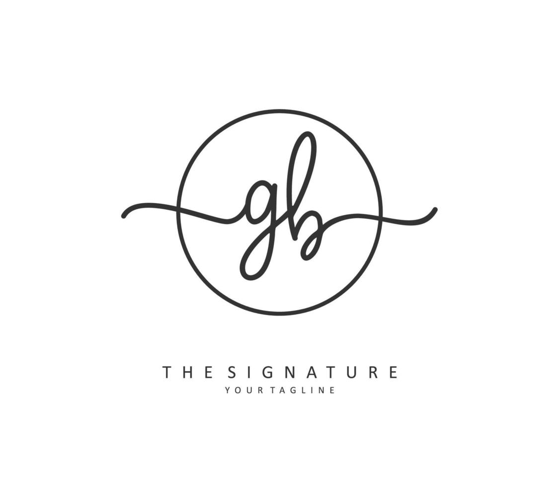 G B GB Initial letter handwriting and  signature logo. A concept handwriting initial logo with template element. vector