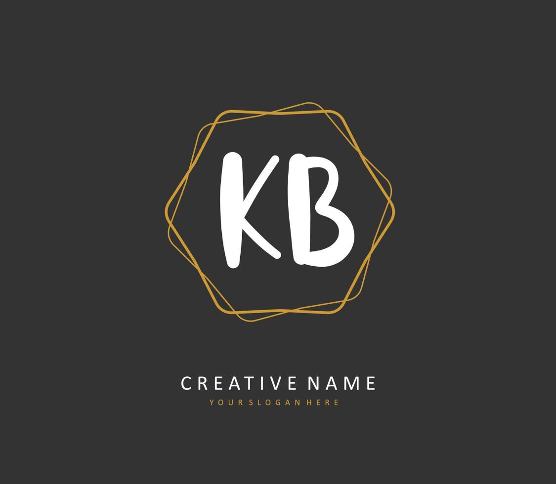 K B KB  Initial letter handwriting and  signature logo. A concept handwriting initial logo with template element. vector