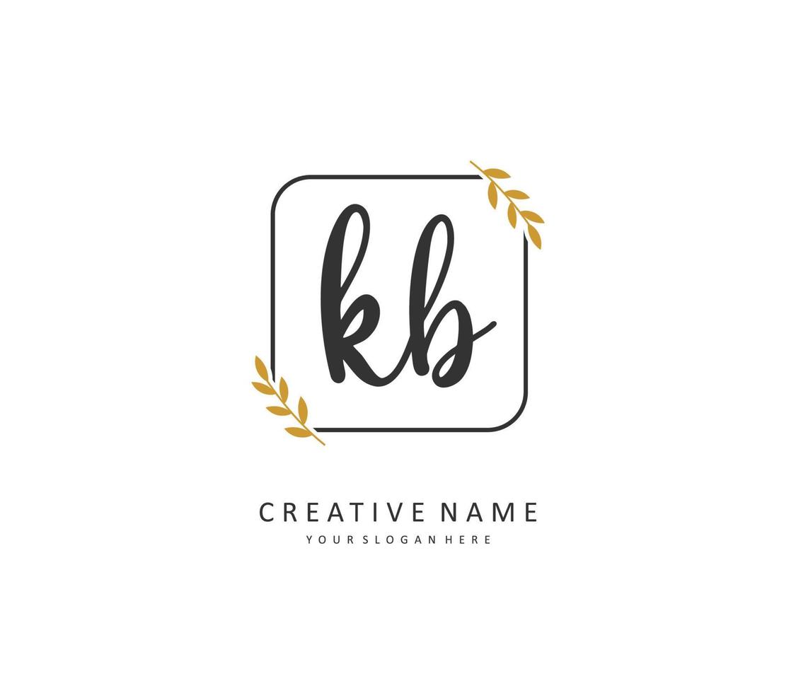 k si kb inicial letra escritura y firma logo. un concepto escritura inicial logo con modelo elemento. vector