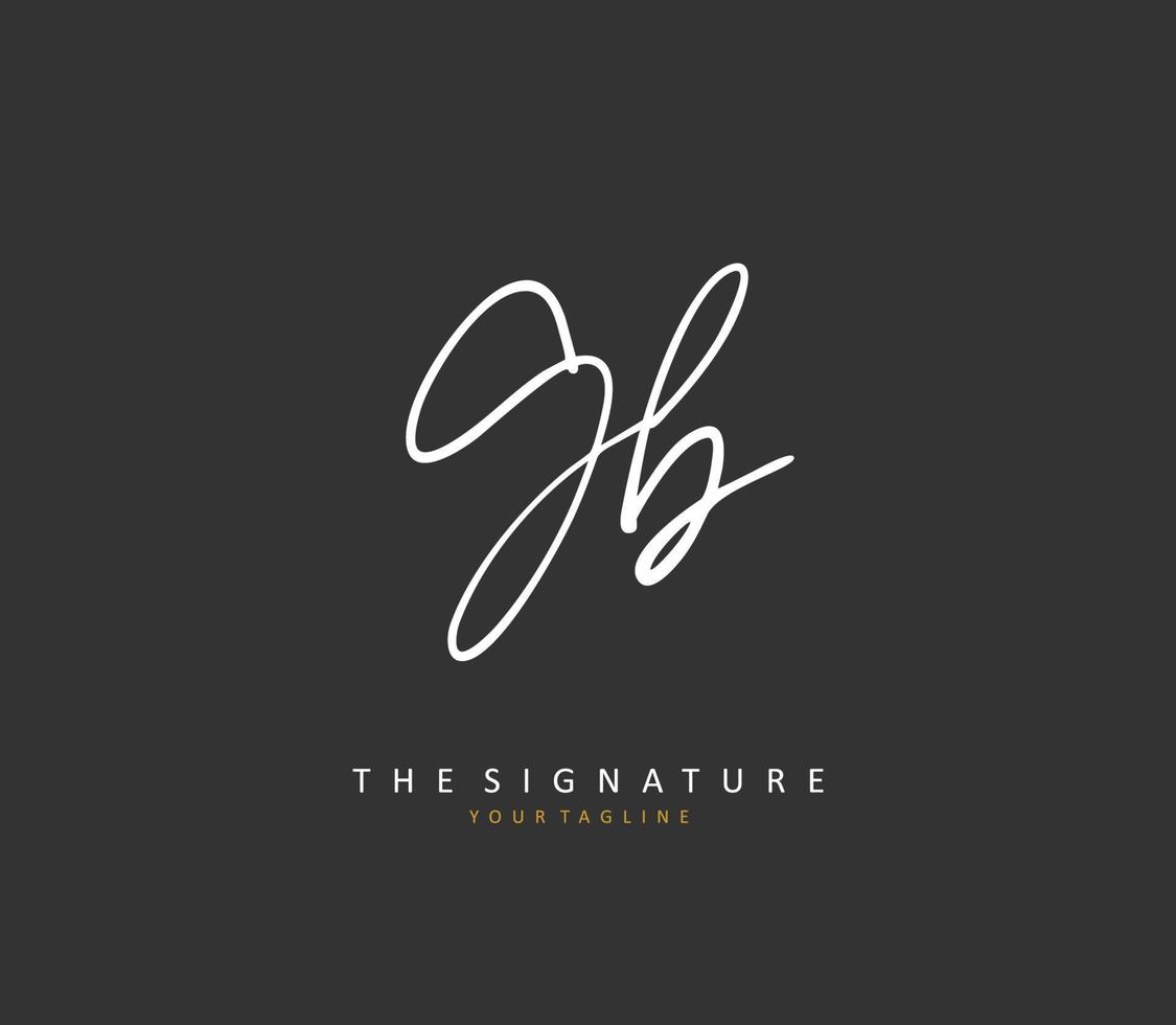 G B GB Initial letter handwriting and  signature logo. A concept handwriting initial logo with template element. vector