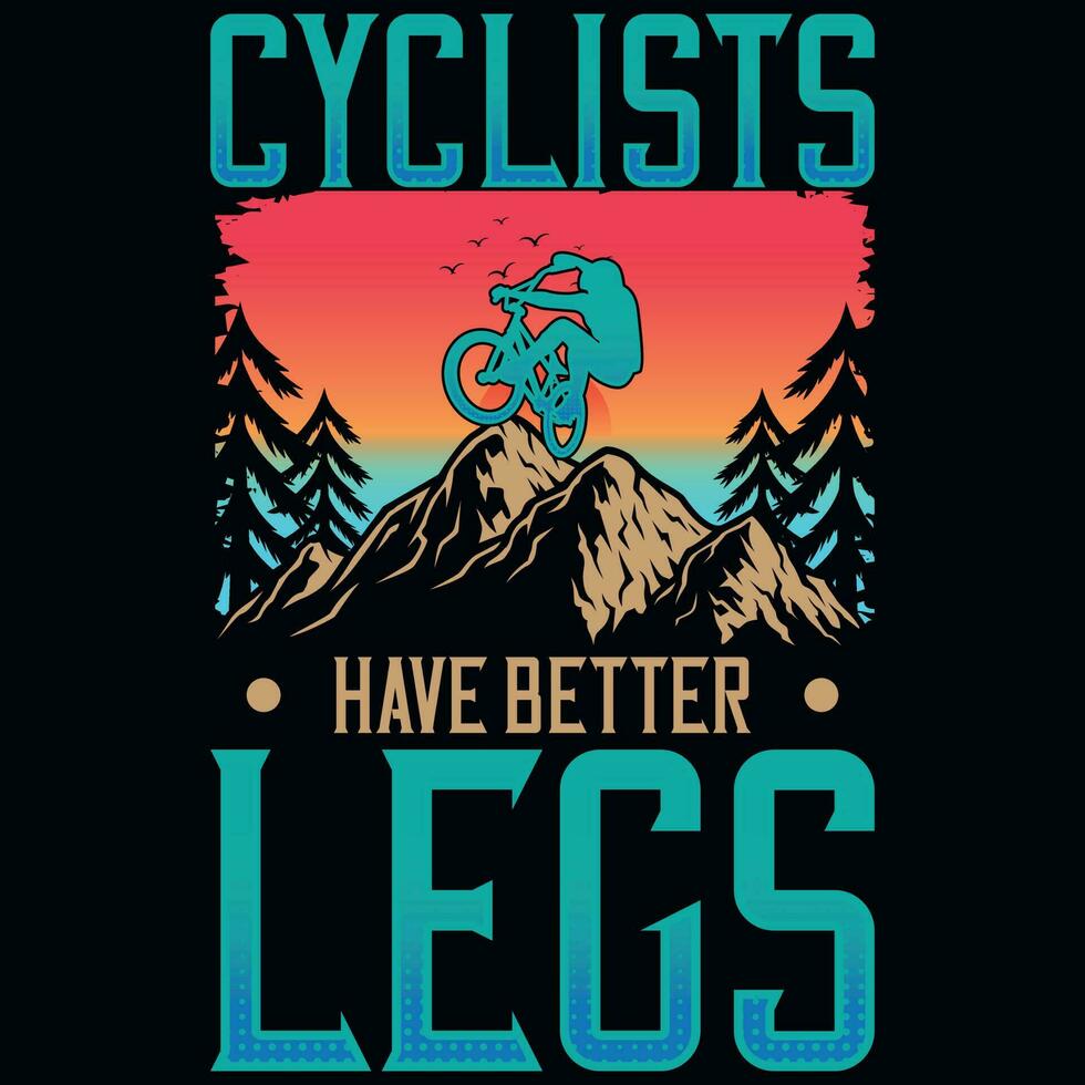 Mountain bicycle riding or bike riding typographic graphics tshirt design vector