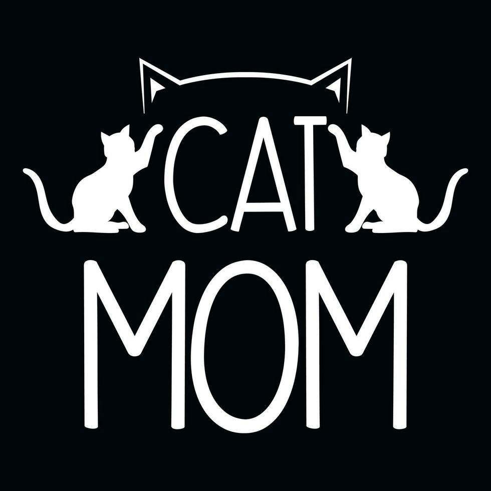 gatos gato mamá loco gatos tipográfico camiseta diseño vector