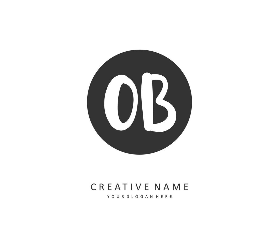 O B O Initial letter handwriting and  signature logo. A concept handwriting initial logo with template element. vector