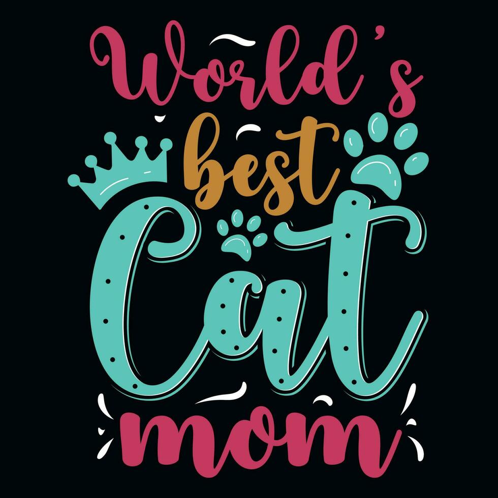 Cats typographic tshirt design vector design