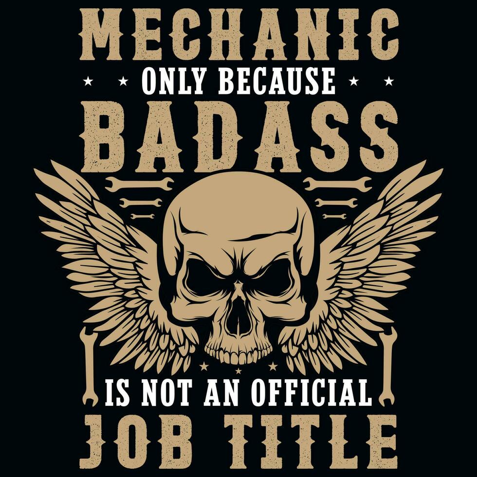 Mechanical mechanic typography graphic vintages tshirt design vector