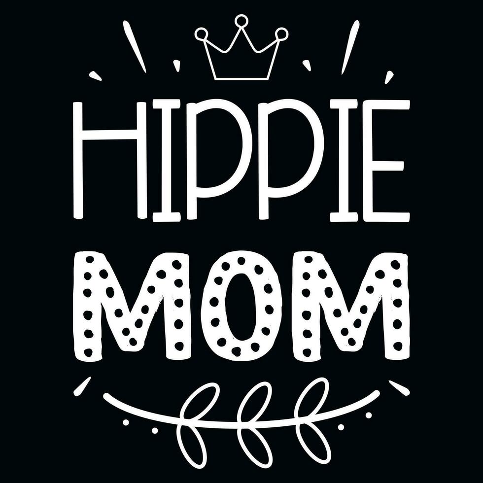 hippie mamá madres día tipográfico camiseta diseño vector