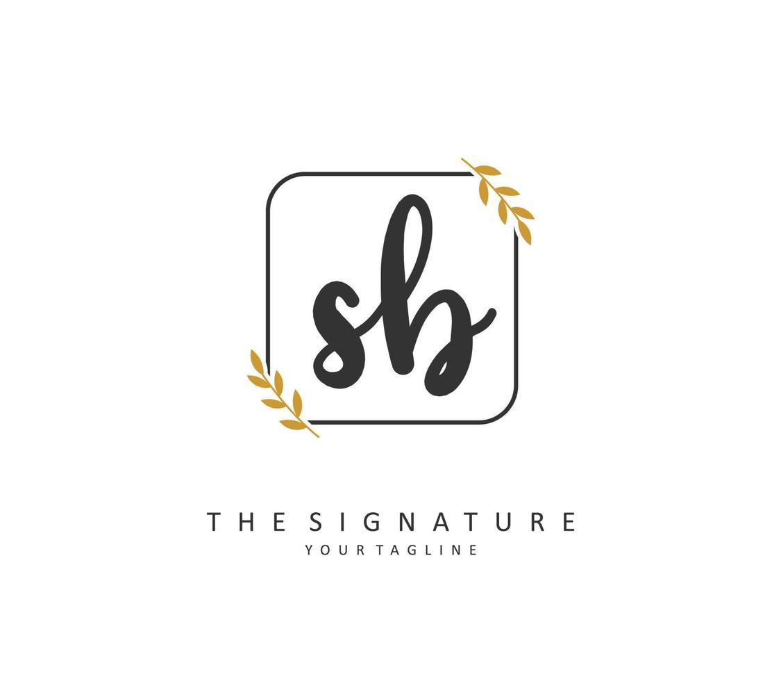 s si sb inicial letra escritura y firma logo. un concepto escritura inicial logo con modelo elemento. vector