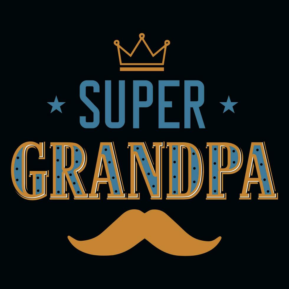 Grandpa's typographic tshirt design vector