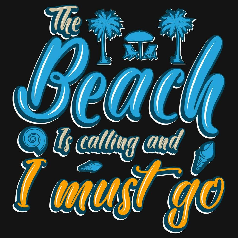 Summer surfing beaches typographic tshirt design vector