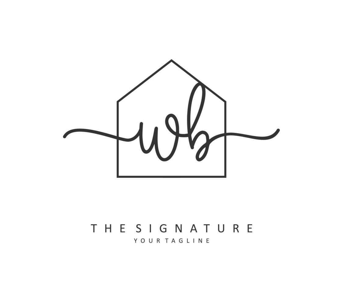 w si wb inicial letra escritura y firma logo. un concepto escritura inicial logo con modelo elemento. vector