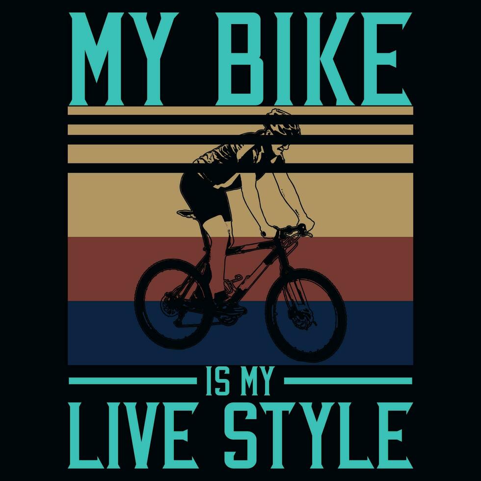 Mountain bicycle riding or bike riding typographic graphics tshirt design vector