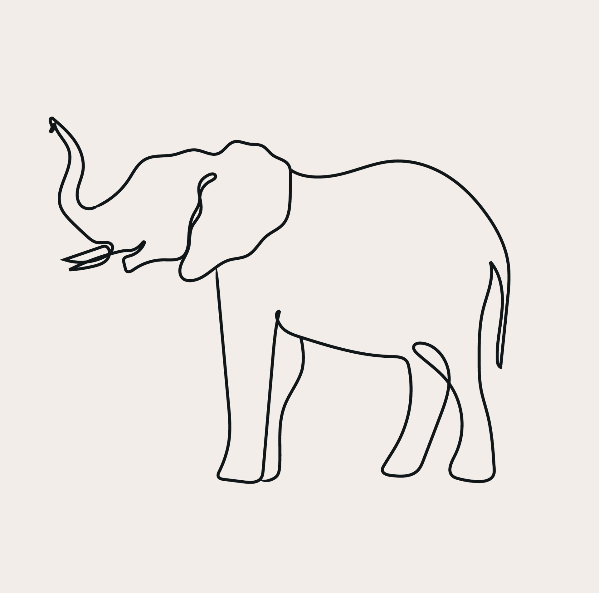 Nice Elephant Drawing Outline Collection Of Free Elephants - Black And  White Clipart Animals Transparent PNG - 1016x1024 - Free Download on NicePNG