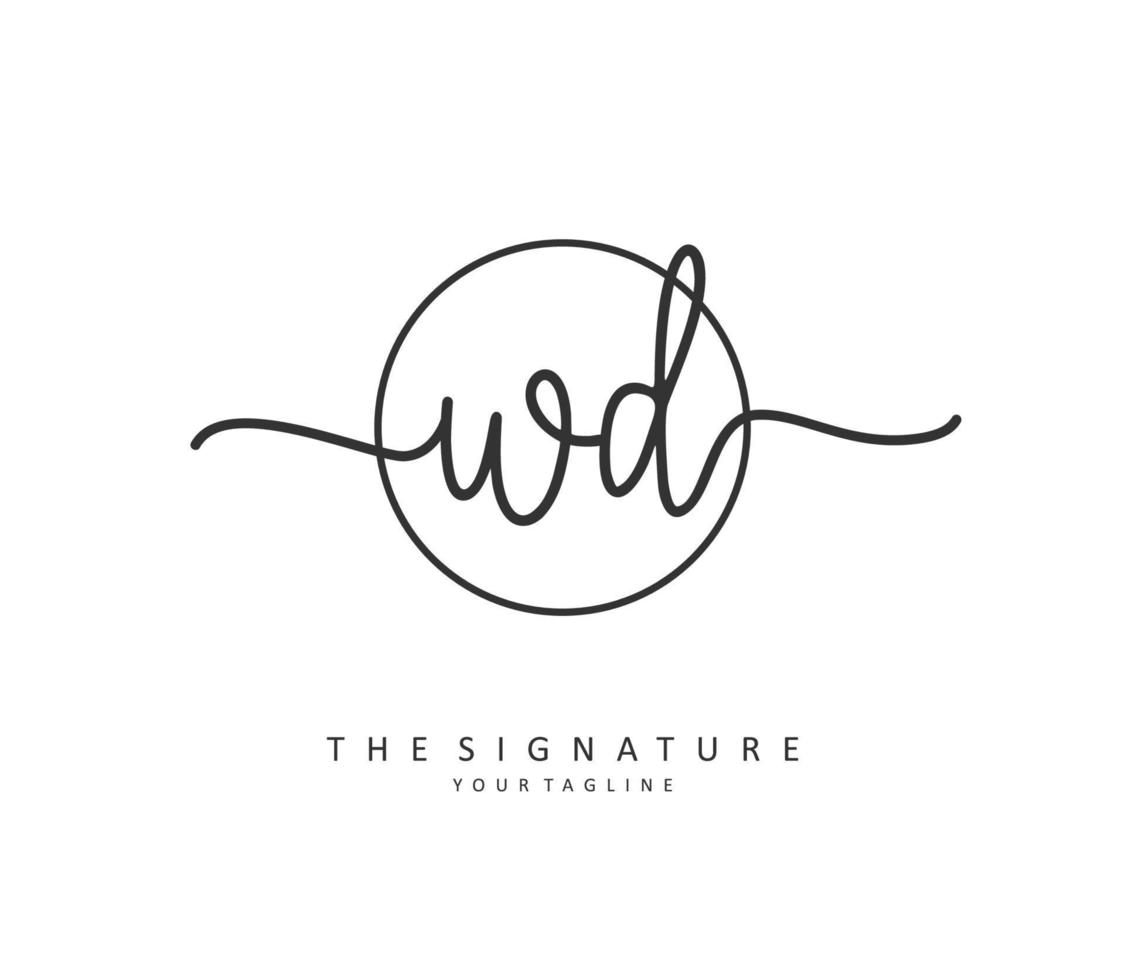 wd inicial letra escritura y firma logo. un concepto escritura inicial logo con modelo elemento. vector