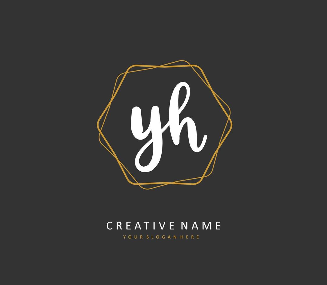 y h yh inicial letra escritura y firma logo. un concepto escritura inicial logo con modelo elemento. vector