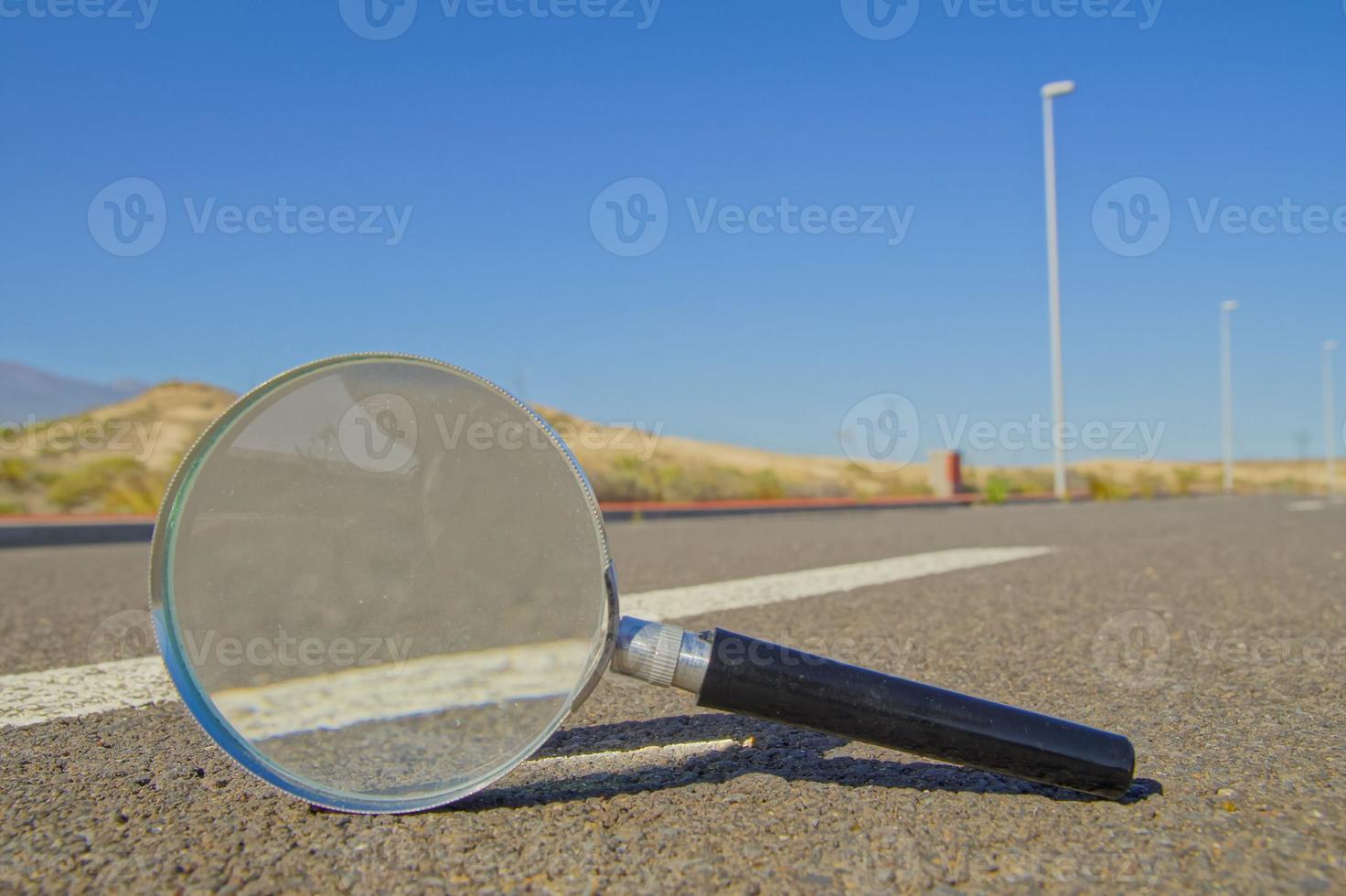 Magnifier on the road photo