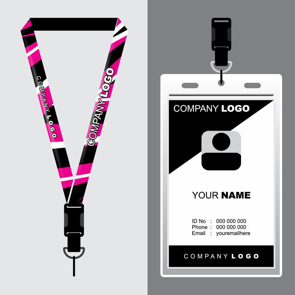 LANYARD DESIGN INSPIRATION FOR YOUR COMPANY COOL NAMETAG ROPE DESIGN EPS.10 FULL VECTOR