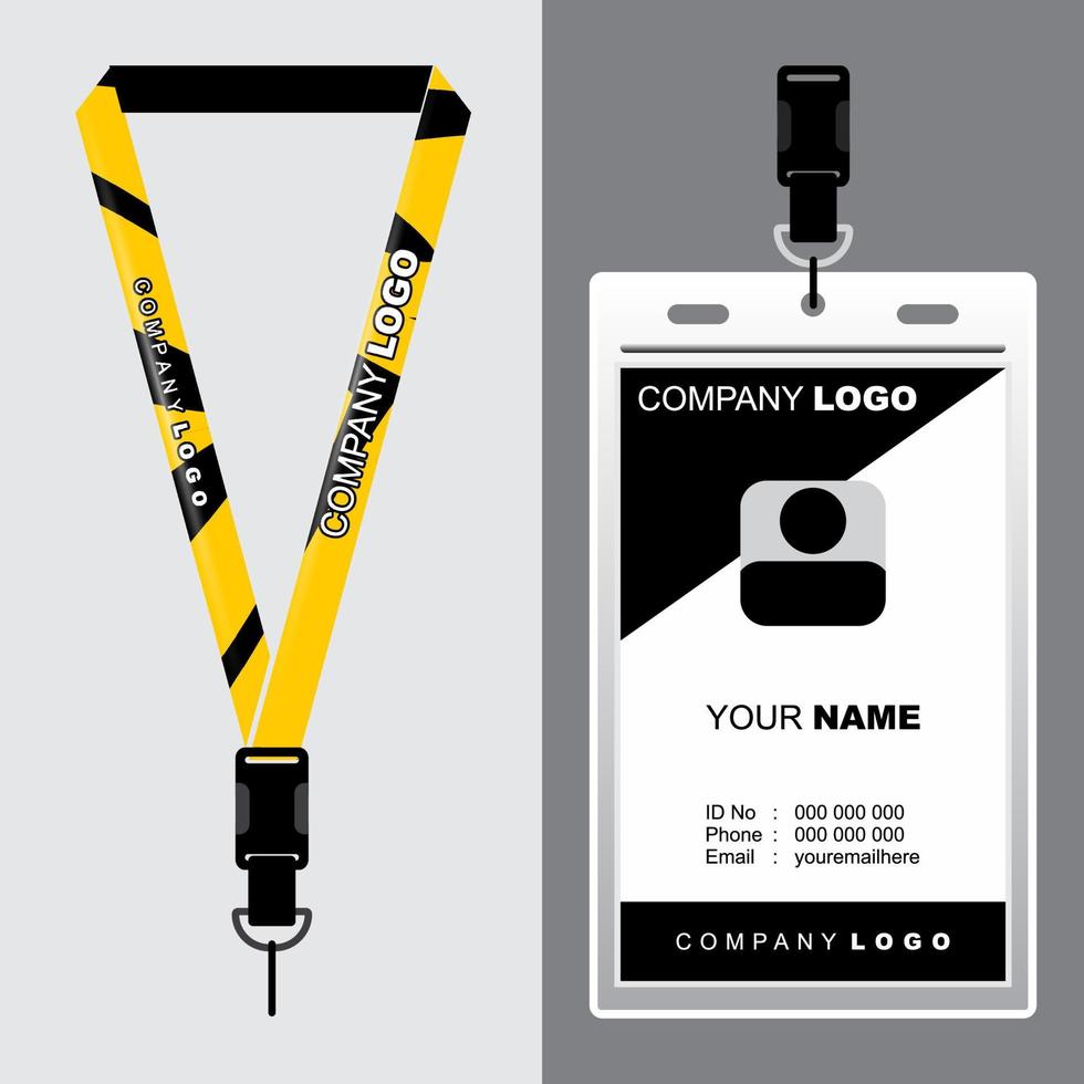 LANYARD DESIGN INSPIRATION FOR YOUR COMPANY COOL NAMETAG ROPE DESIGN EPS.10 FULL VECTOR
