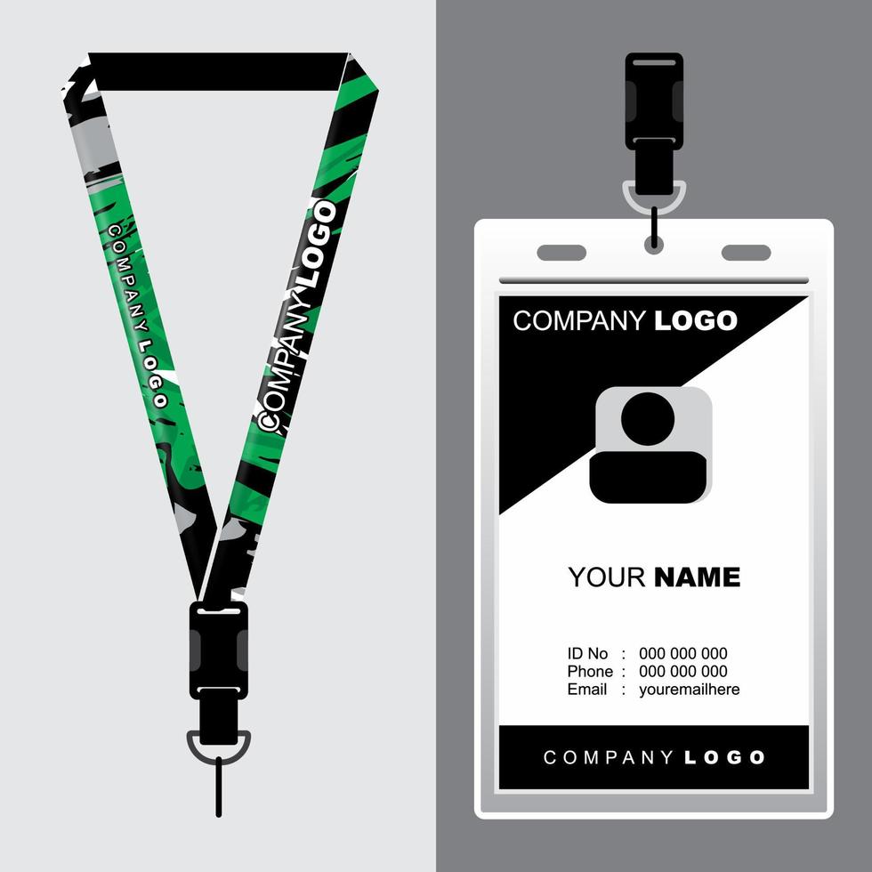 LANYARD DESIGN INSPIRATION FOR YOUR COMPANY COOL NAMETAG ROPE DESIGN EPS.10 FULL VECTOR