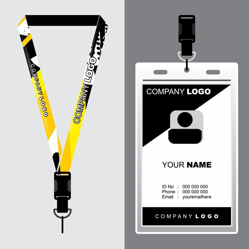 LANYARD DESIGN INSPIRATION FOR YOUR COMPANY COOL NAMETAG ROPE DESIGN EPS.10 FULL VECTOR