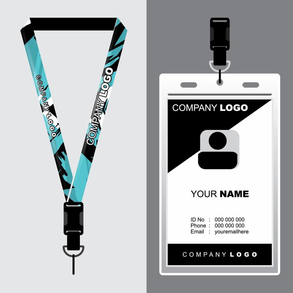 LANYARD DESIGN INSPIRATION FOR YOUR COMPANY COOL NAMETAG ROPE DESIGN EPS.10 FULL VECTOR