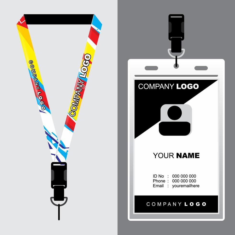 Lanyard Template Design For Company Purposes And More vector