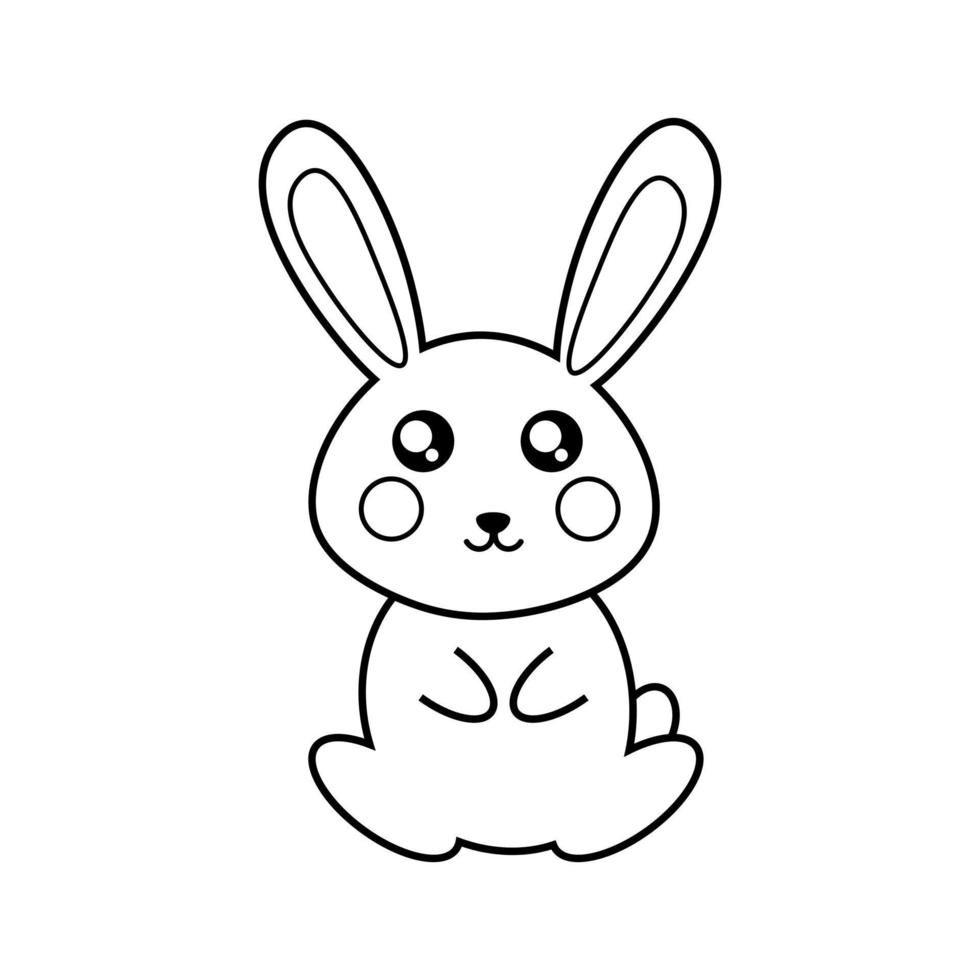 vector colorante negro y blanco linda Conejo