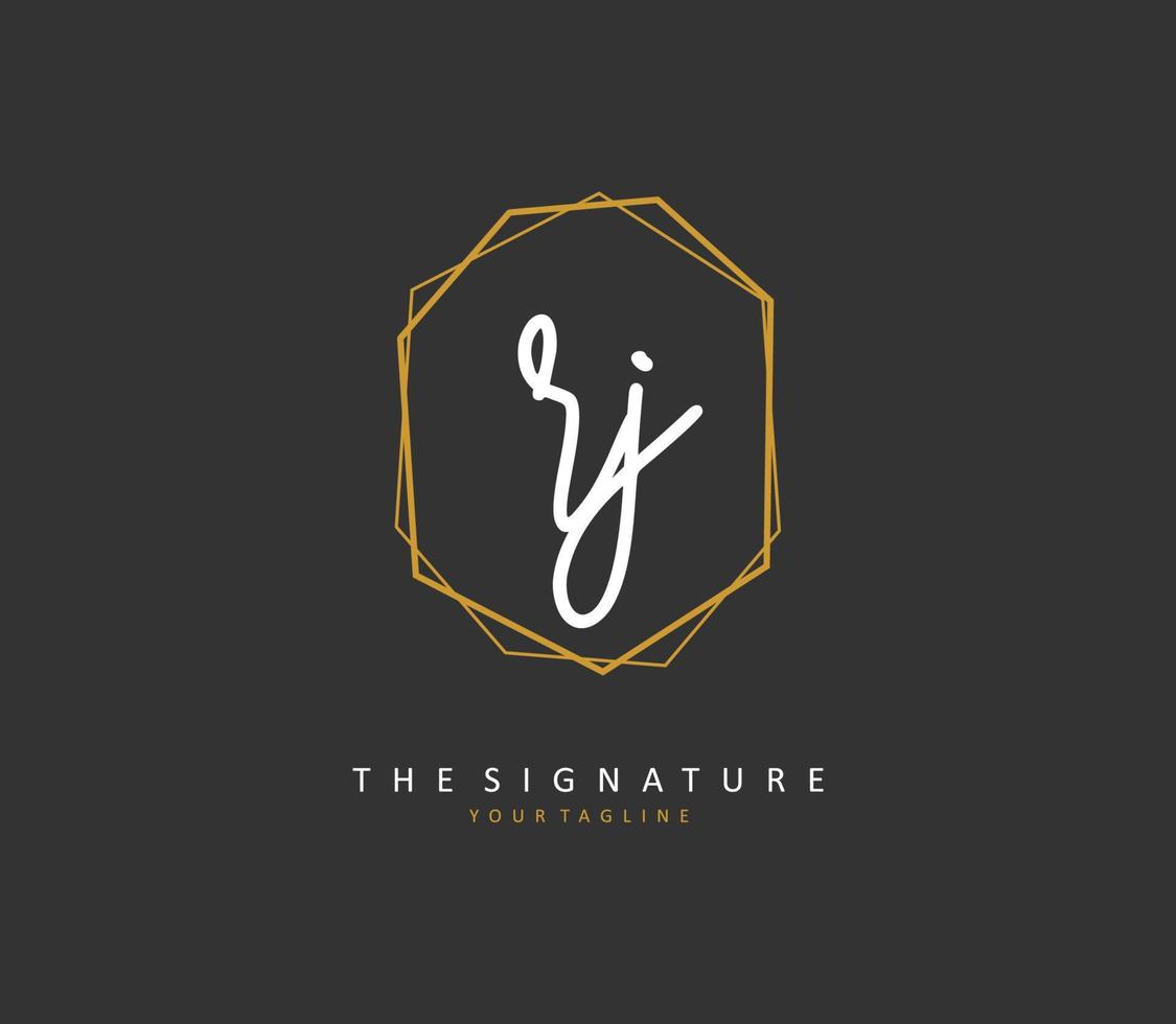 rj inicial letra escritura y firma logo. un concepto escritura inicial logo con modelo elemento. vector