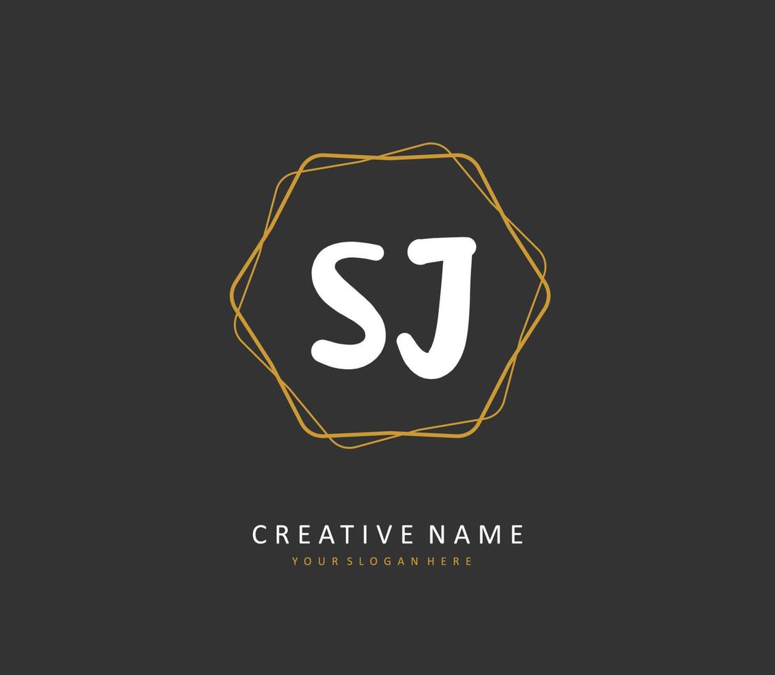 sj inicial letra escritura y firma logo. un concepto escritura inicial logo con modelo elemento. vector