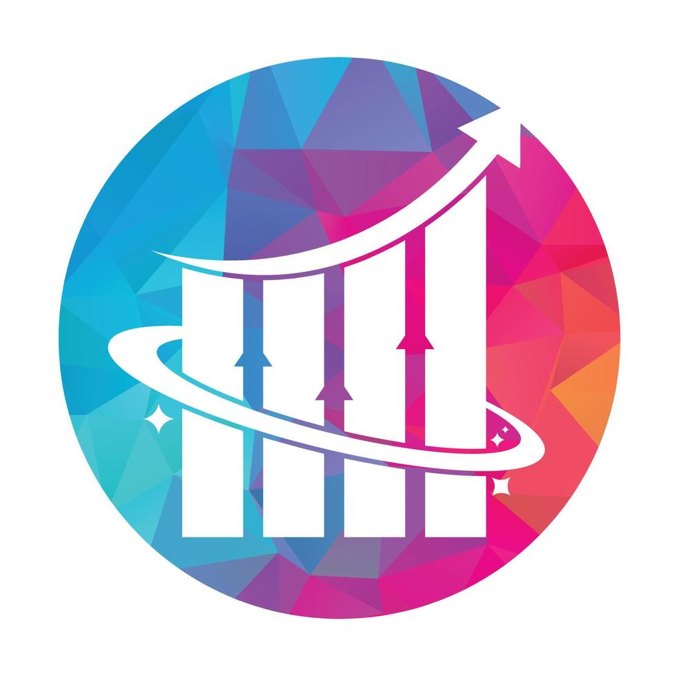 Planet Stats vector logo design template. World finance logo design concept. World stats logo.