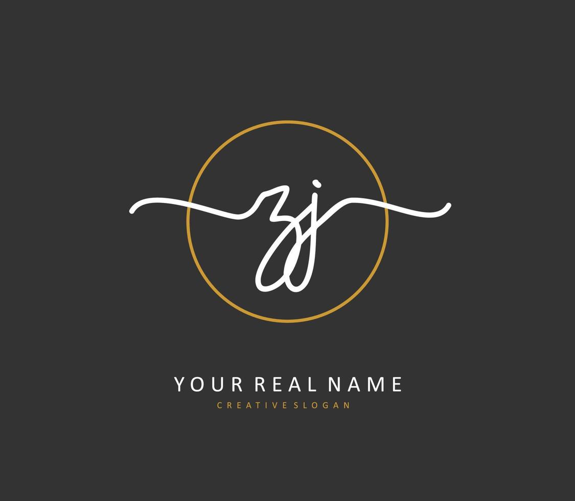 Z Initial letter handwriting and  signature logo. A concept handwriting initial logo with template element. vector