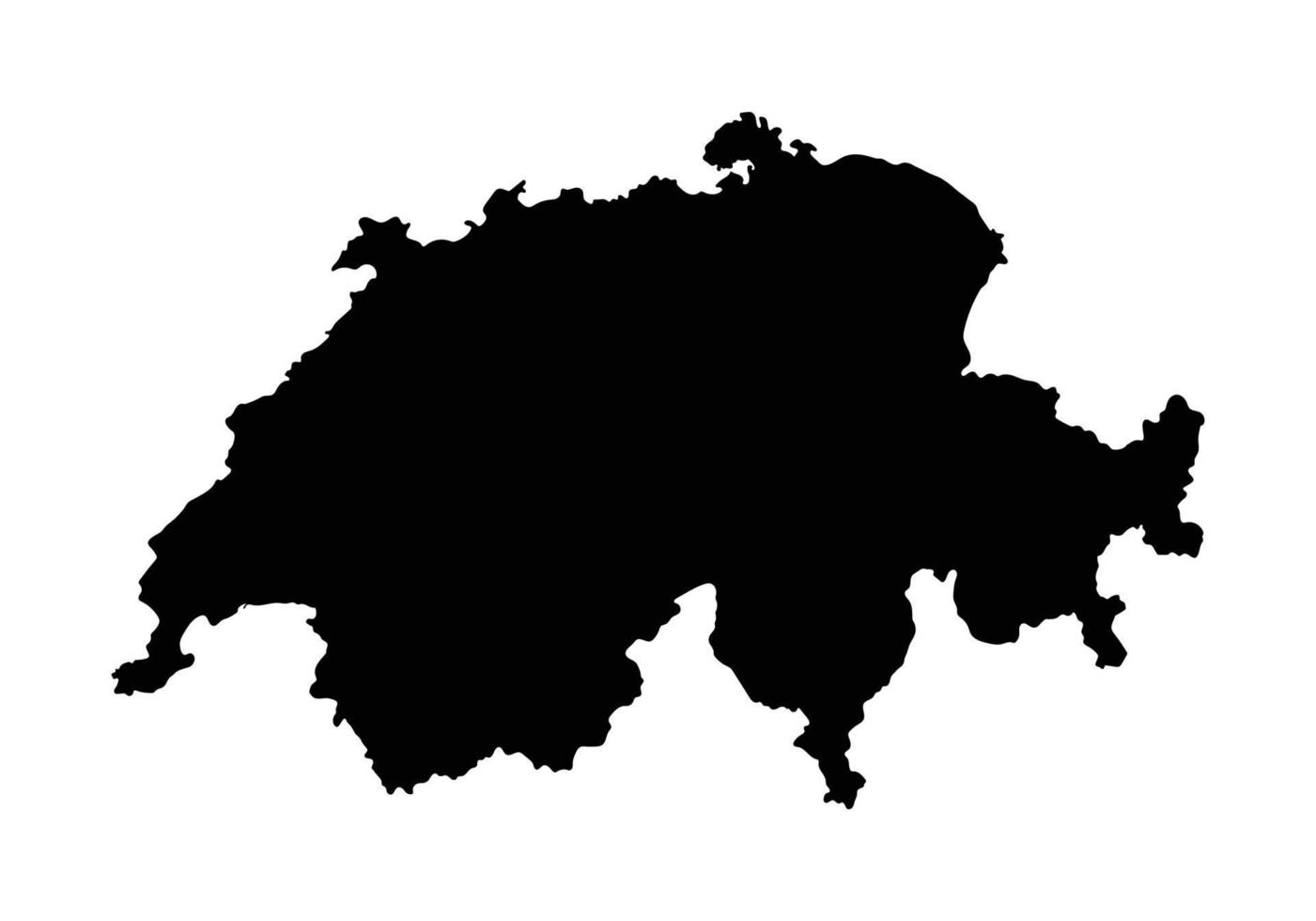 Switzerland map with grey black color and white background vector
