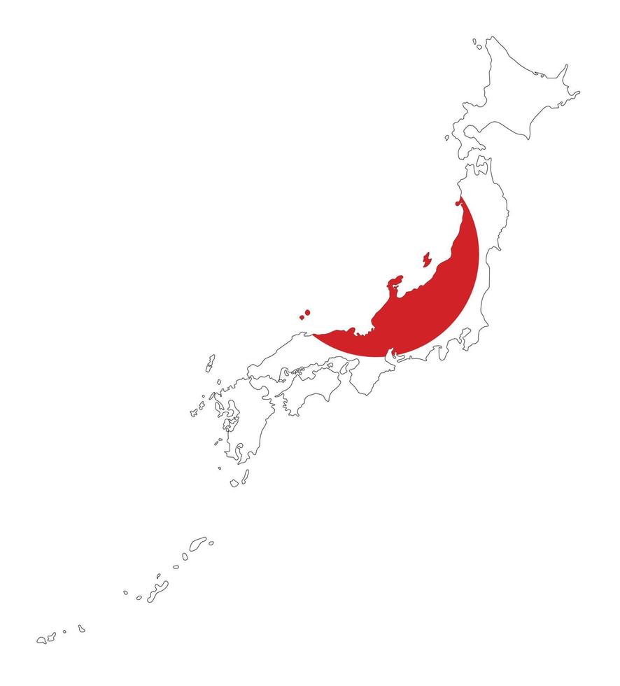 Japón mapa bandera adentro, vector ilustrador
