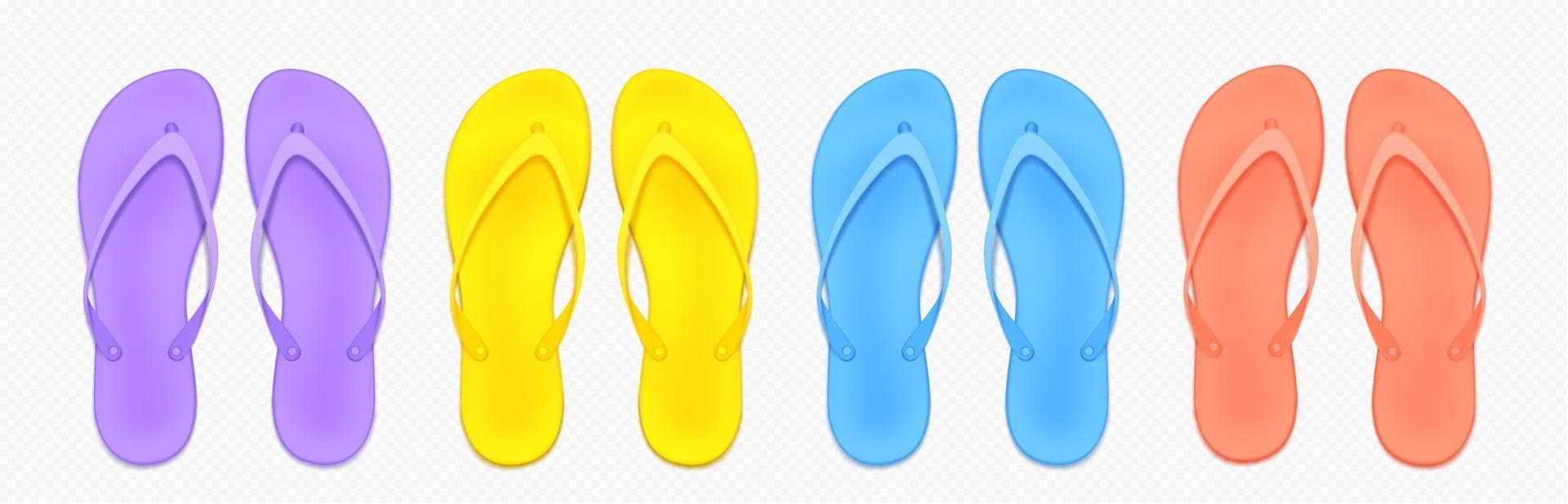 Isolated realistic beach flip flops vector mockup