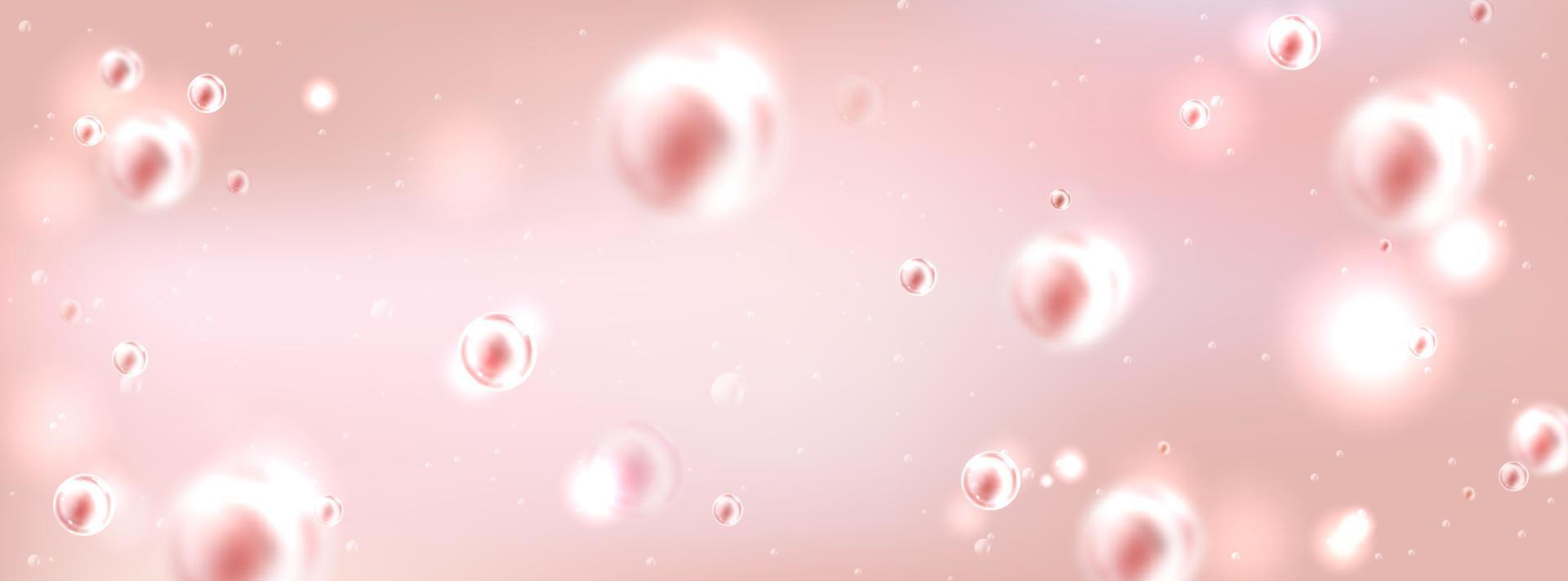 Realistic pink gel texture with air bubbles inside vector