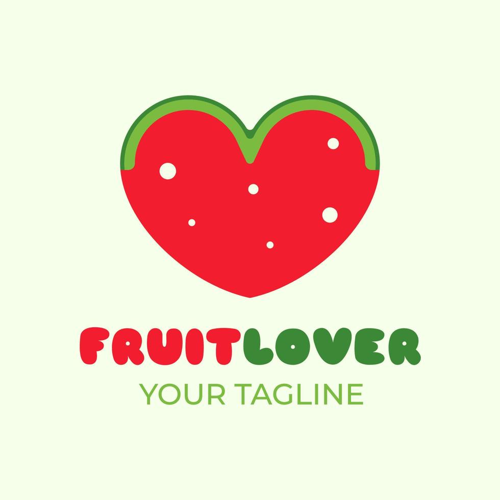 Combination of Watermelon artwork and heart shape. Suitable for fruit store logo inspiration. vector