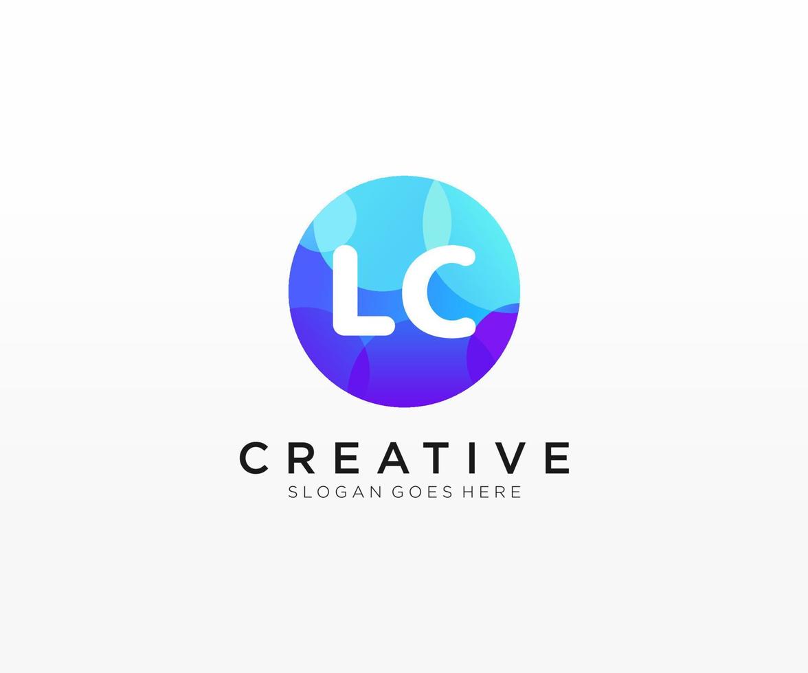 LC initial logo With Colorful Circle template vector. vector