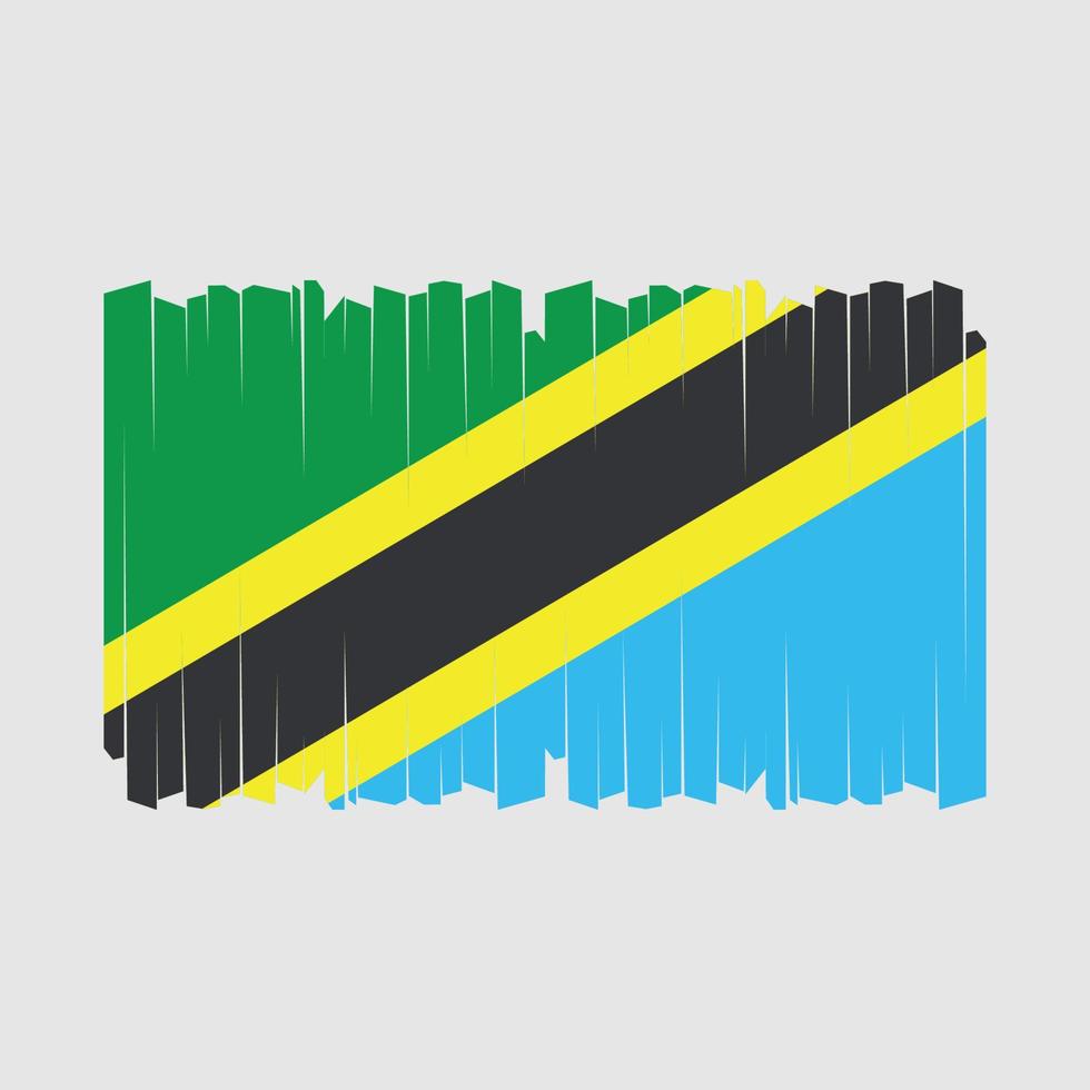 vector de pincel de bandera de tanzania