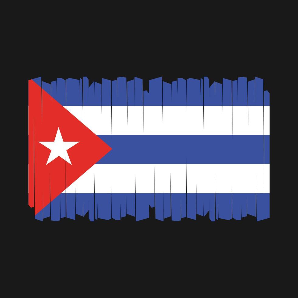 Cuba Flag Brush Vector