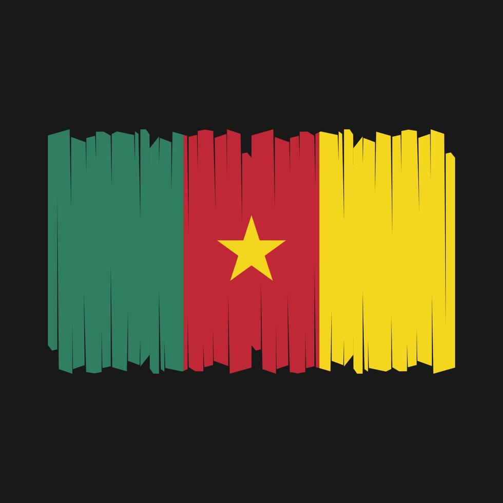 Cameroon Flag Brush Vector