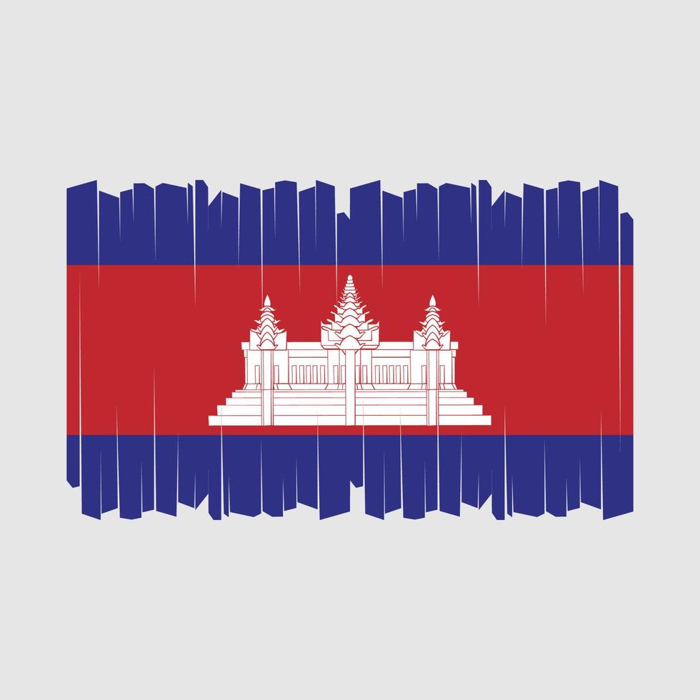 Cambodia Flag Brush Vector