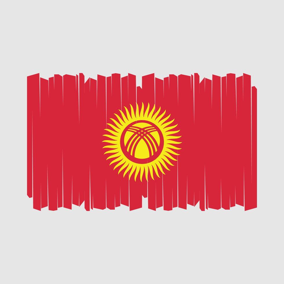 Kyrgyzstan Flag Brush Vector