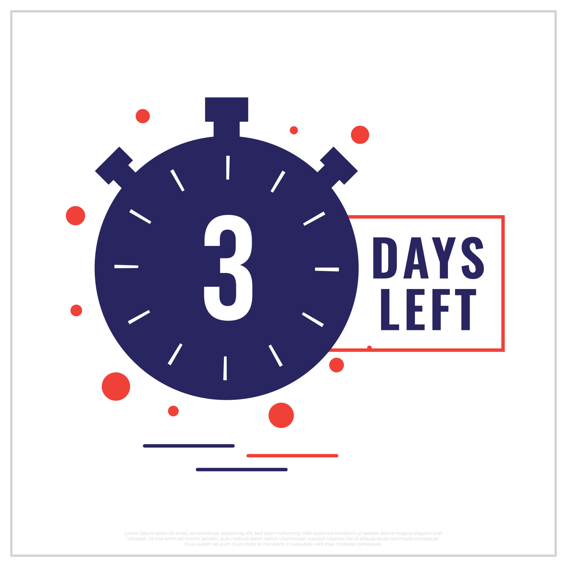 3 days left, 3 days left clock design, 3, days, services, season offer