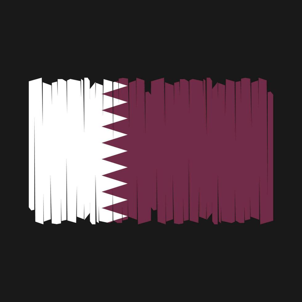 Qatar Flag Brush Vector