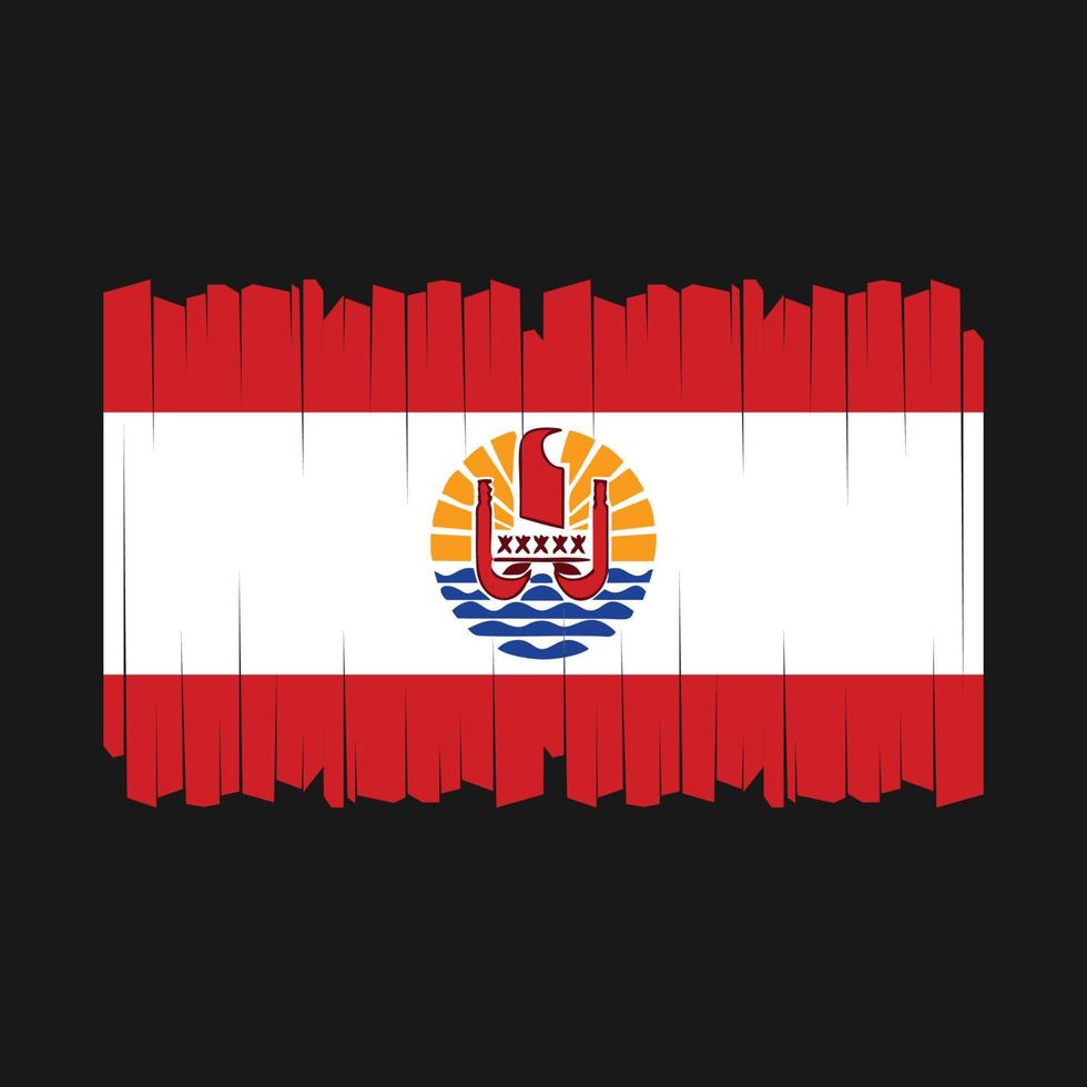 French Polynesia Flag Brush Vector