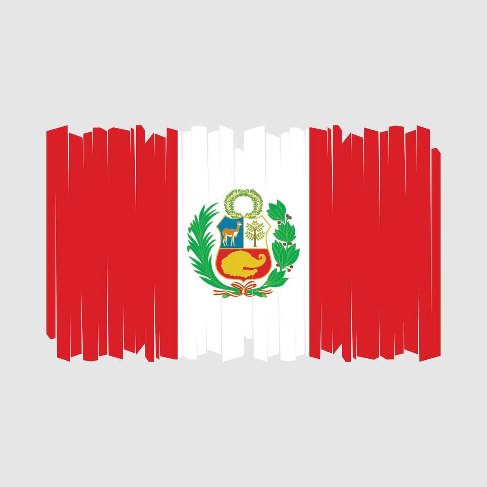 Peru Flag Brush Vector