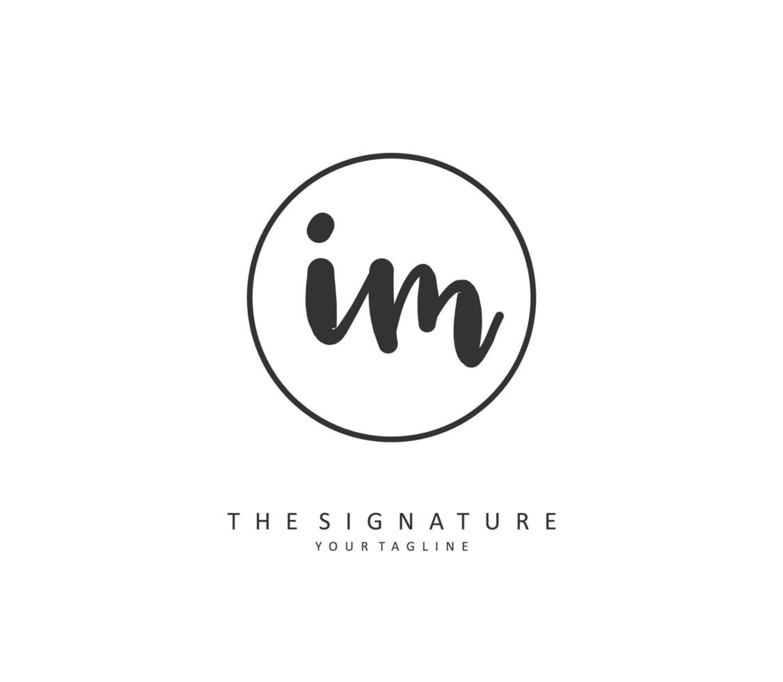 I M IM Initial letter handwriting and  signature logo. A concept handwriting initial logo with template element. vector